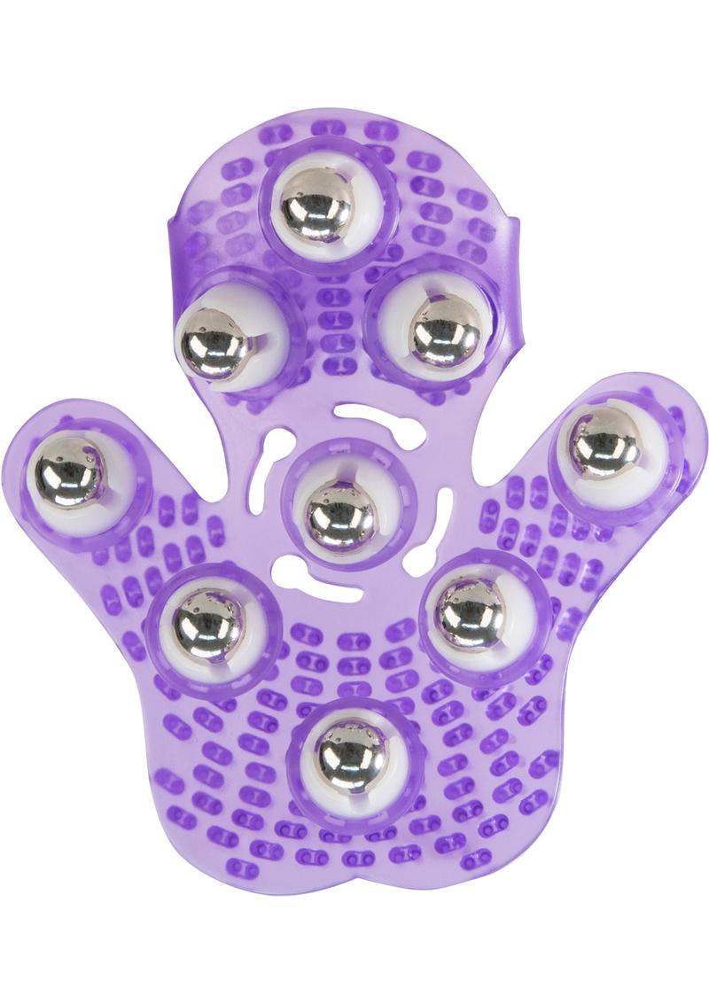 Simple & True Roller Balls Massager Glove - Purple