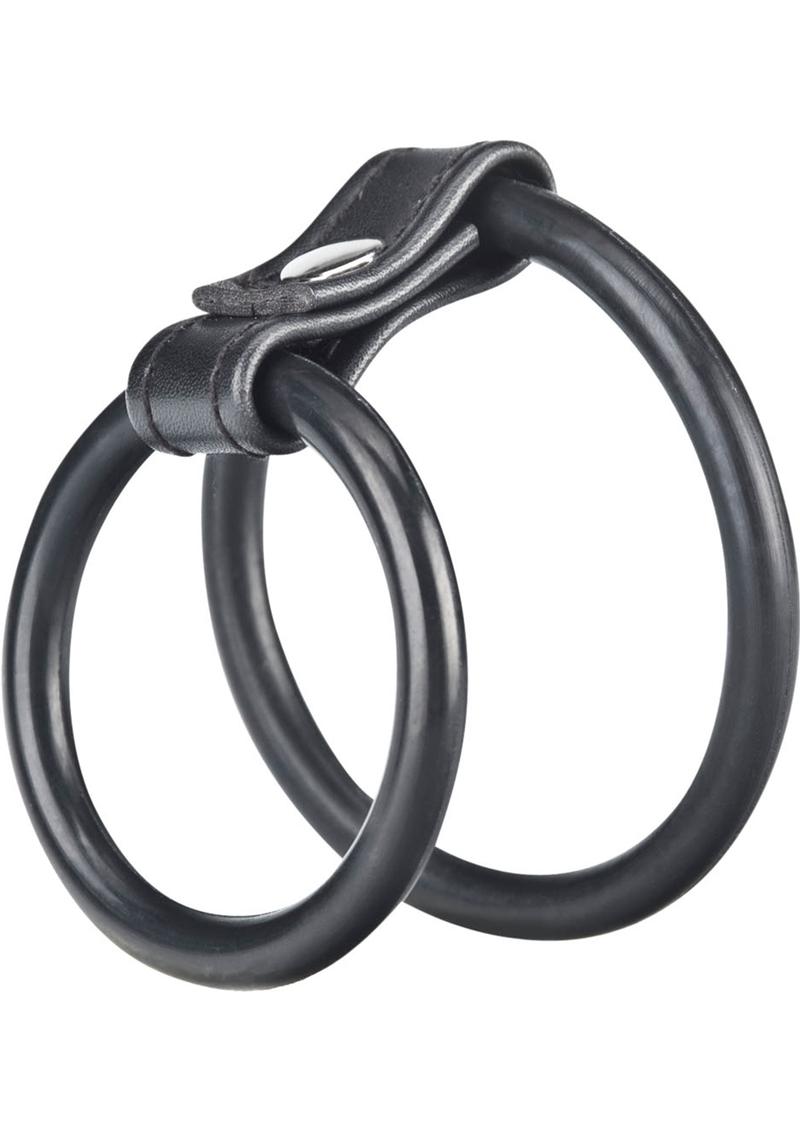 C&B Gear Duo Cock And Ball Ring Adjustable Cock Ring Black