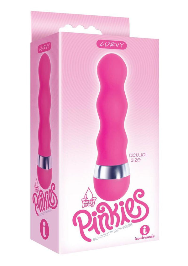 The 9's - Pinkies, Curvy Silicone Mini Vibe 4.5in - Pink