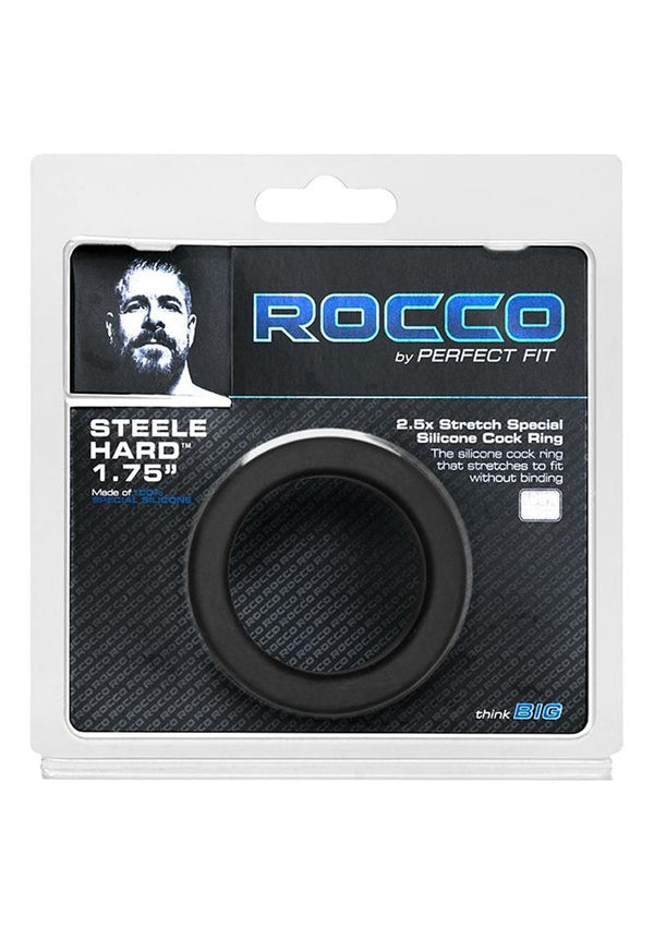 Perfect Fit Rocco Steele Hard 1.75In Silicone Cock Ring - Black