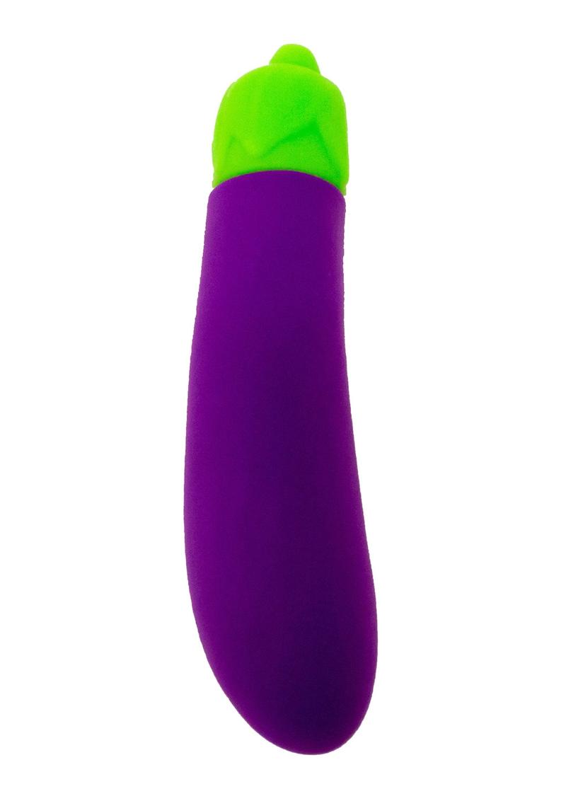 Emojibator The Eggplant Emoji Silicone Vibrator Waterproof Purple 4.84 Inches