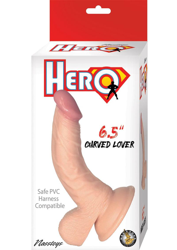 Hero Curved Lover Dildo 6.5in - Vanilla