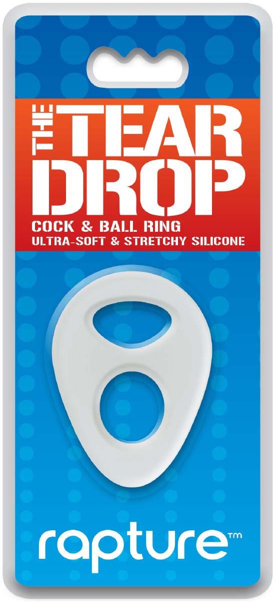 The Tear Drop Silicone Cock And Ball Ring - White - rainbow-novelties