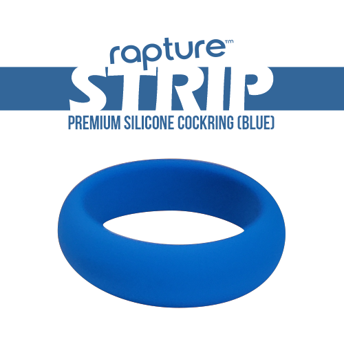 Strip Premium Silicone Cockring (Blue) - rainbow-novelties