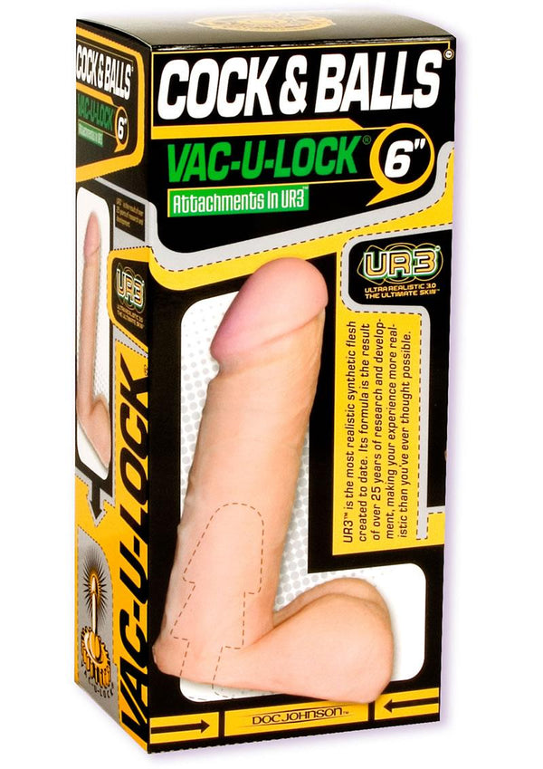 Vac-U-Lock Ultraskyn Dildo 6in - Vanilla
