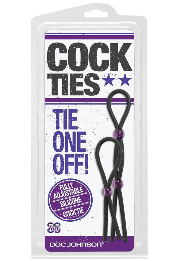 Silicone Adjustable Cock Ties (2 Piece Kit) - Black