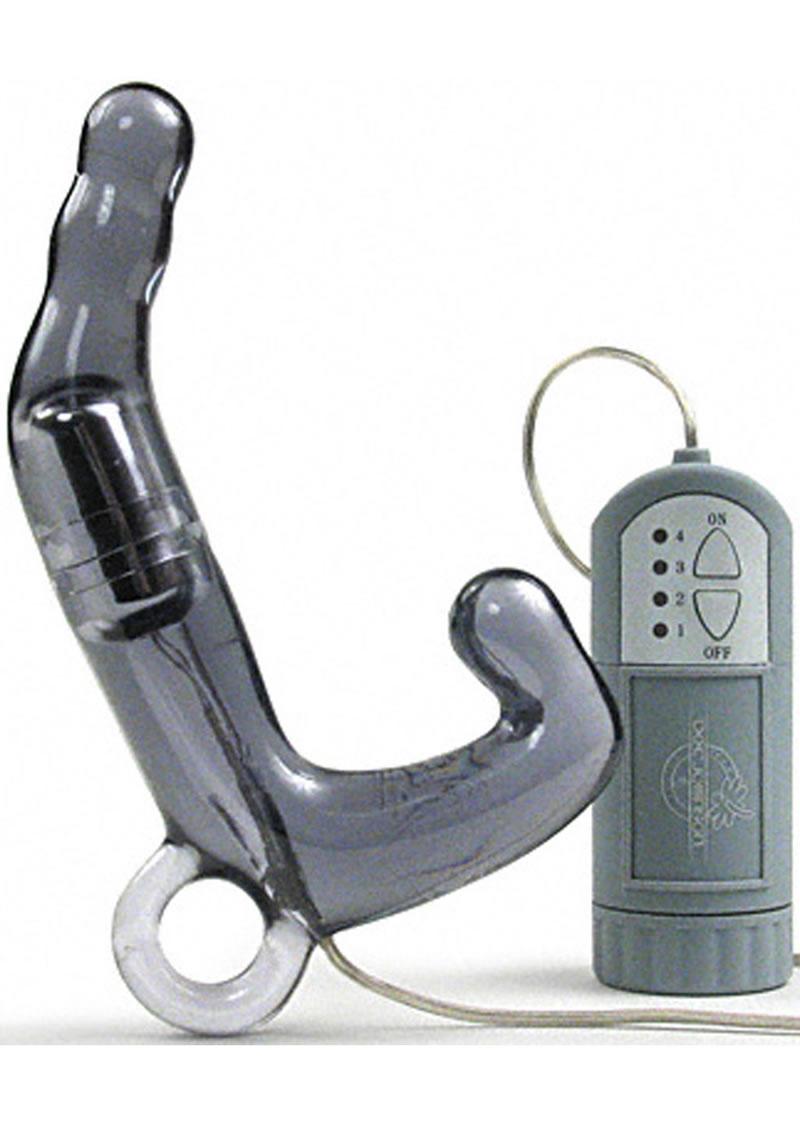 Men'S Pleasure Wand Vibrating Prostate Stimulator With Remote Control - Grey
