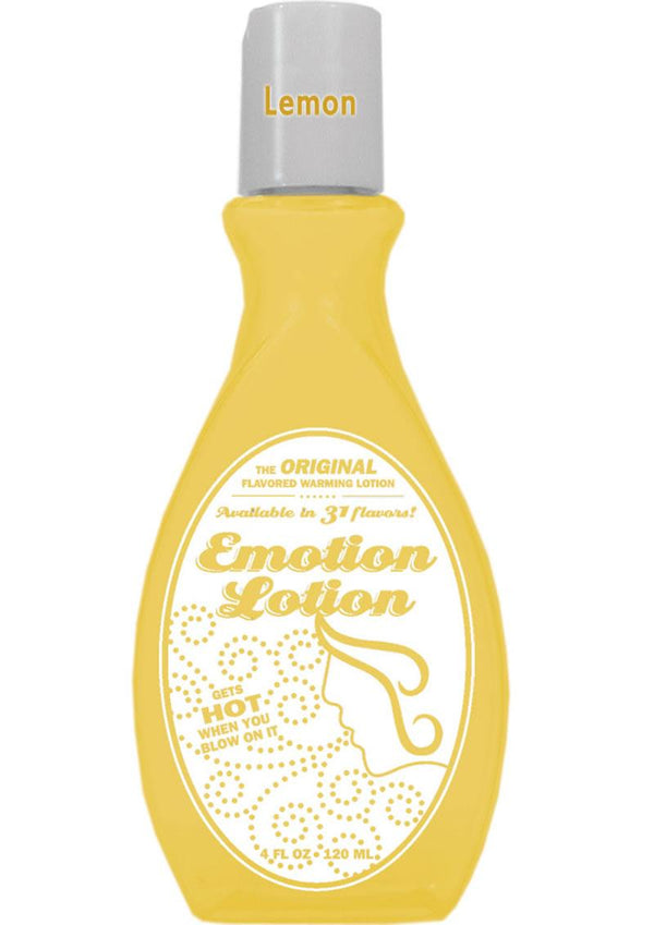 Emotion Lotion Flavored Water Based Warming Lotion Lemon 4 Ounce