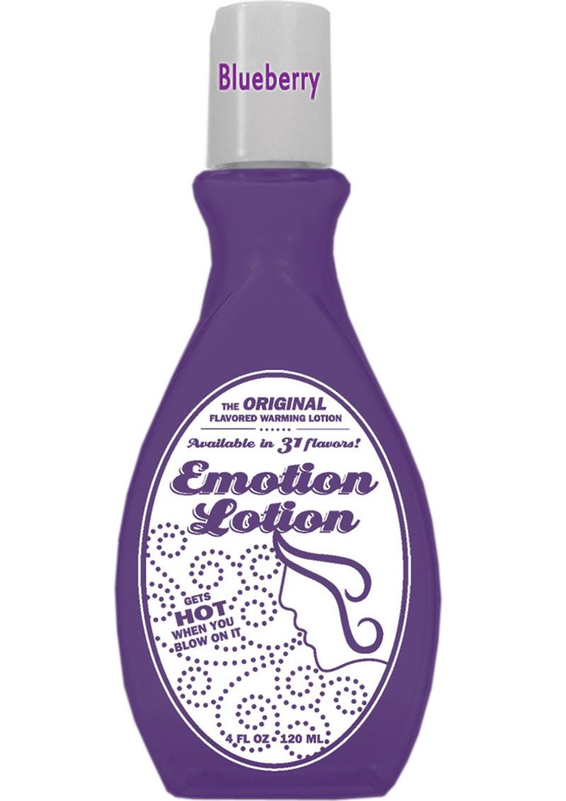 Emotion Lotion Flavored Water Based Warming Lotion Blueberry 4 Ounce