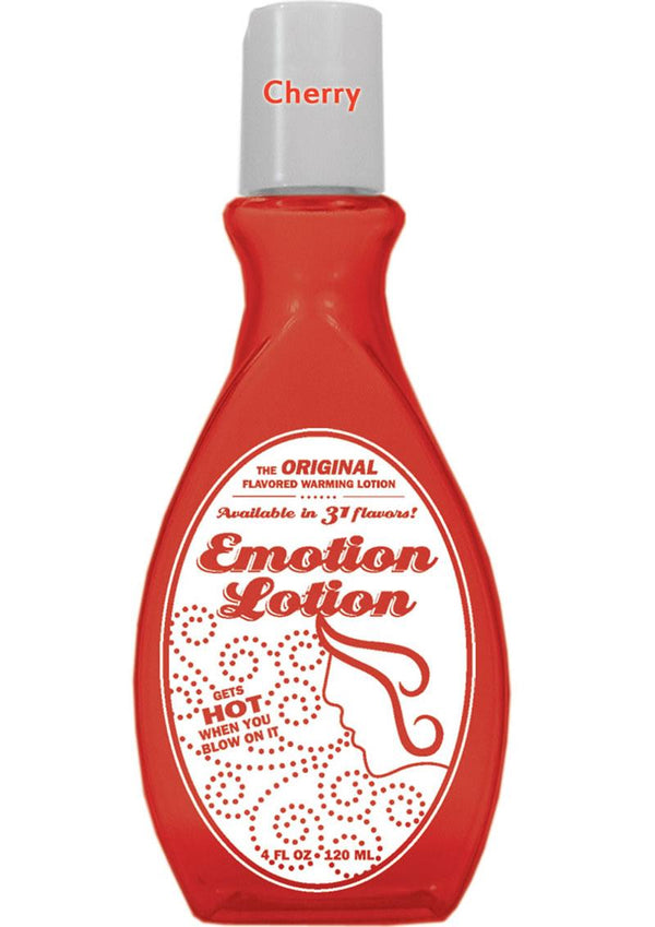 Emotion Lotion Flavored Water Based Warming Lotion Cherry 4 Ounce