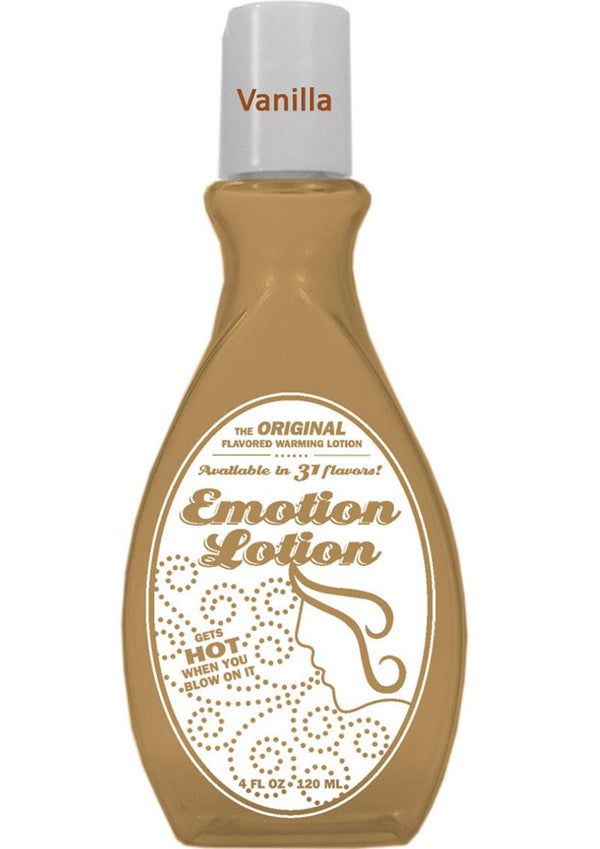 Emotion Lotion Flavored Water Based Warming Lotion Vanilla 4 Ounce