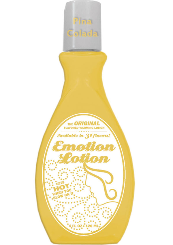 Emotion Lotion Flavored Water Based Warming Lotion Pina Colada 4 Ounce