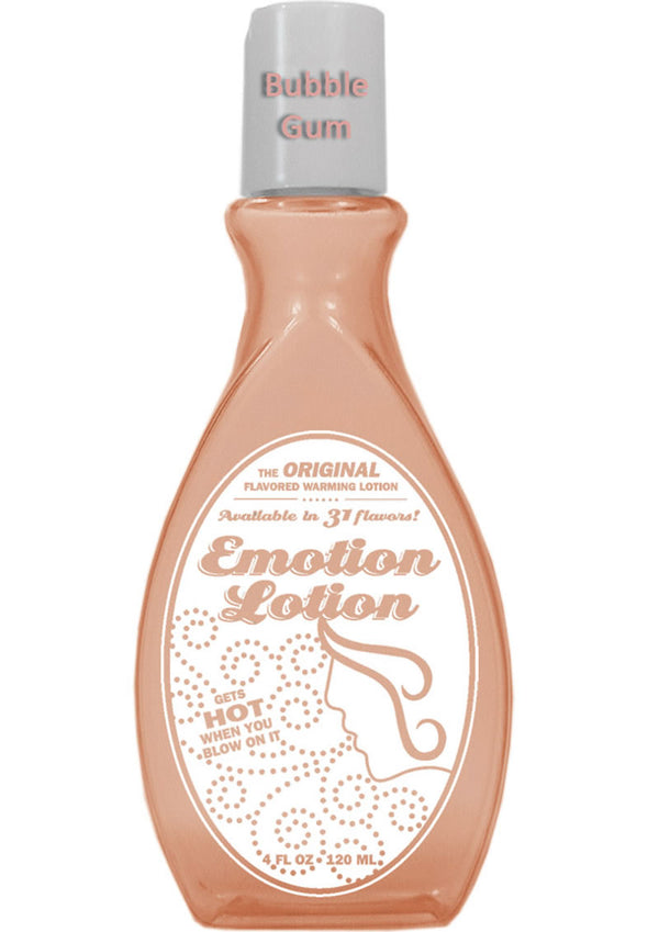 Emotion Lotion Flavored Water Based Warming Lotion Bubble Gum 4 Ounce