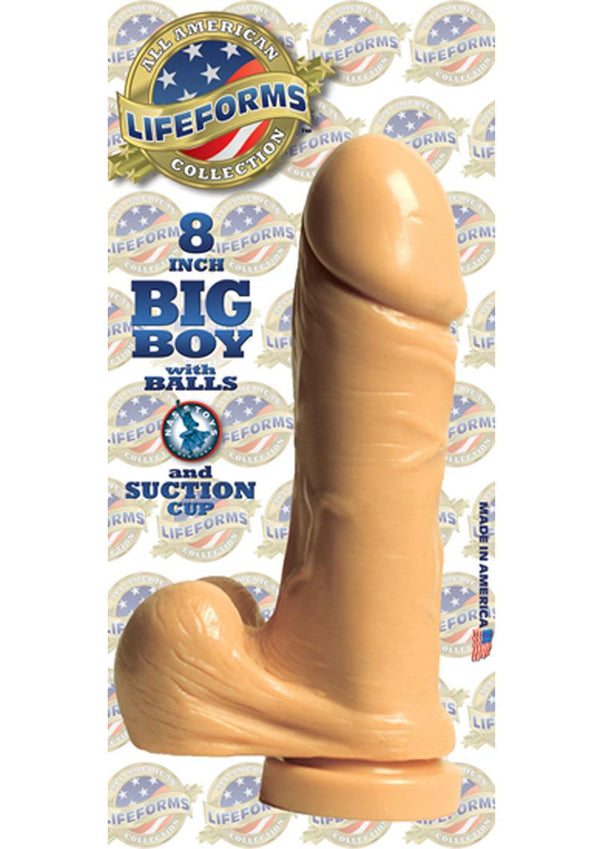 Lifeforms All American Collection Big Boy Dildo With Balls And Suction Cup 8in - Vanilla