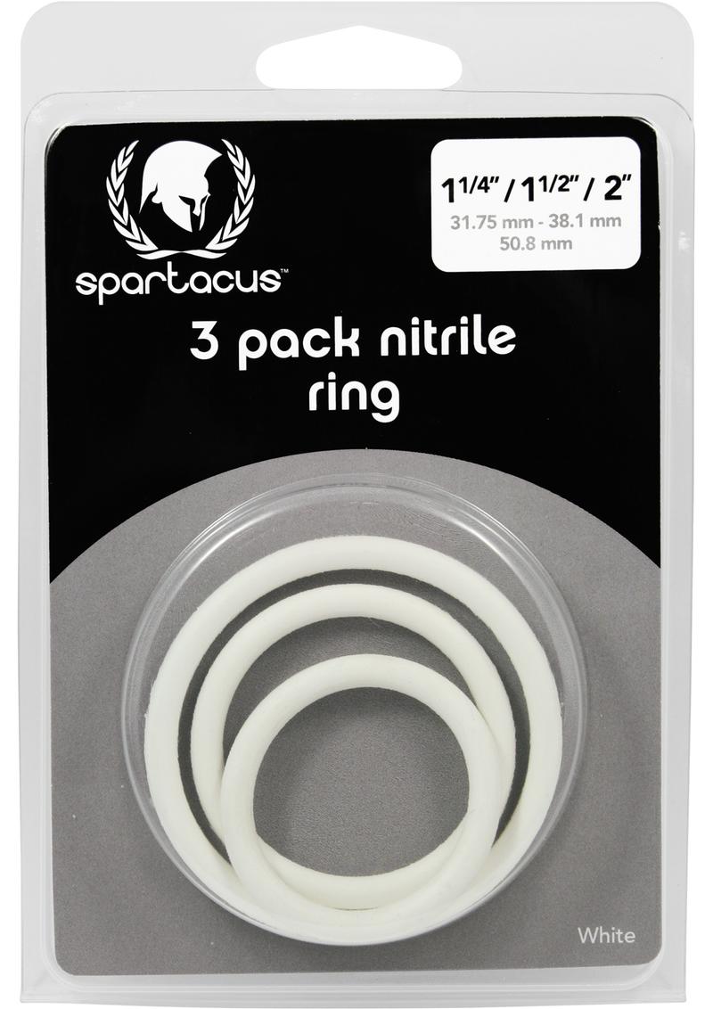 Nitrile Cock Ring Set 3 Sizes Per Pack White