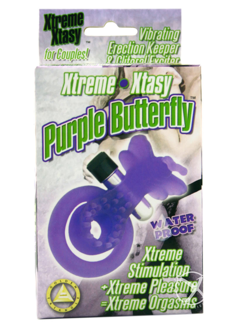 Xtreme Xtasy - Purple Butterfly Vibrating Cock Ring