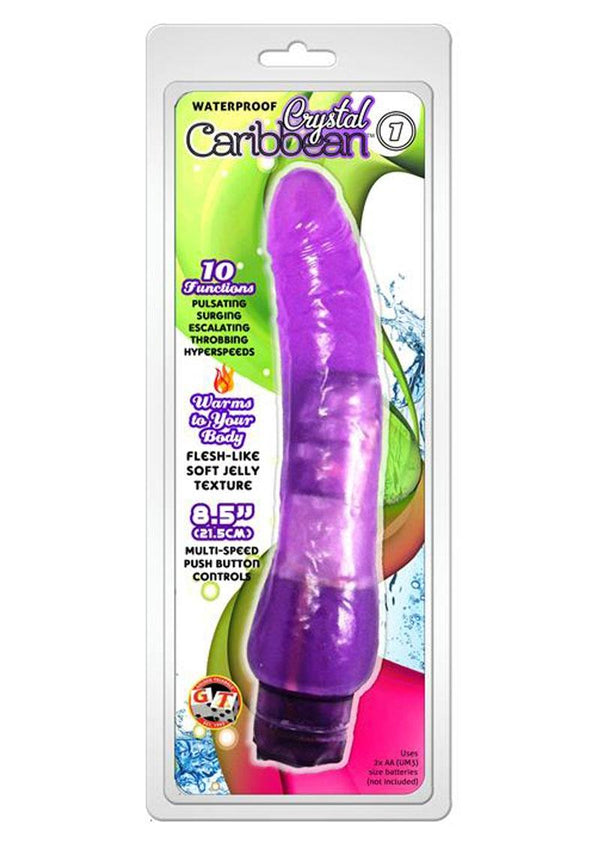 Crystal Caribbean Number 1 Jelly Vibrator - Purple