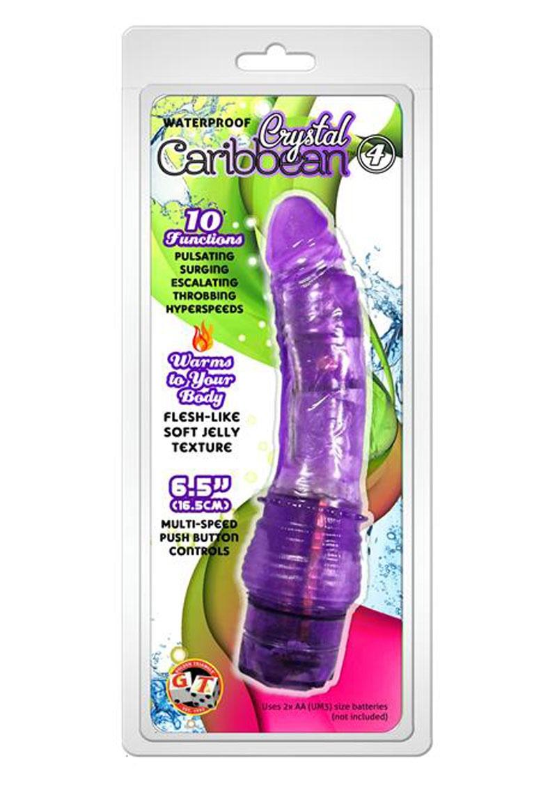 Crystal Caribbean Number 4 Jelly Vibrator - Purple