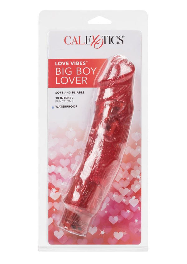 Love Vibes Big Boy Lover 10 X Realistic Jelly Vibrator Waterproof Red 9 Inch