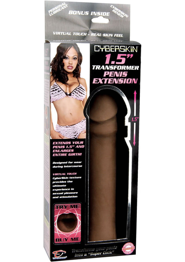 Cyberskin Transformer Penis Extension 1.5In - Chocolate