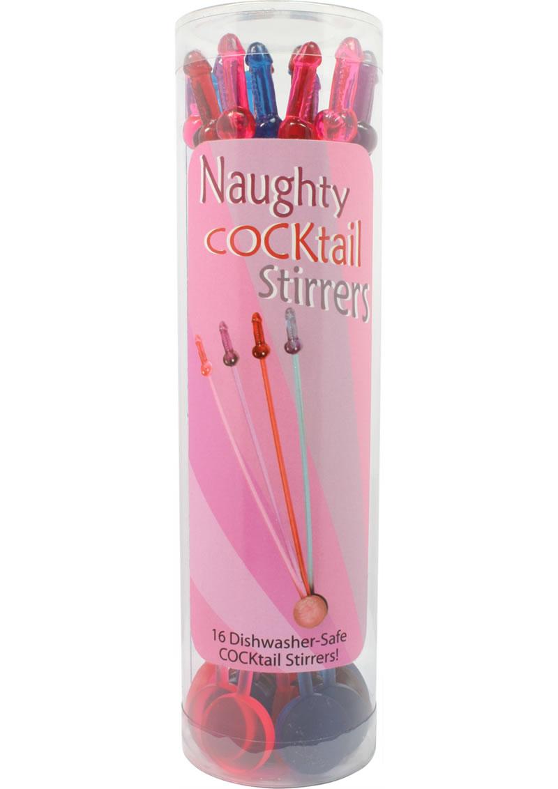 Naughty Cocktail Stirrers (16 Per Pack Assorted Colors)
