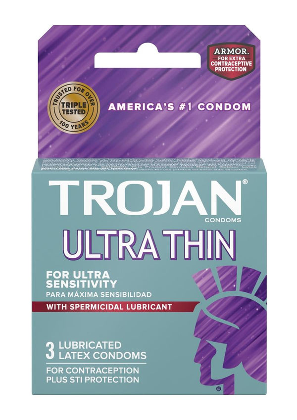 Trojan Ultra Thin Armor Spermicide Condom 3 Pack