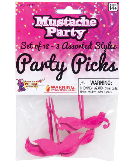 Mustache Party Party Picks - Pink