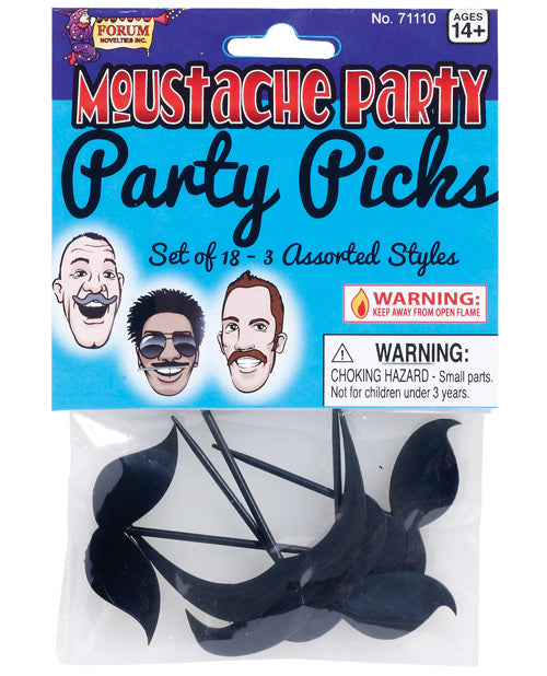 Mustache Party Party Picks - Black