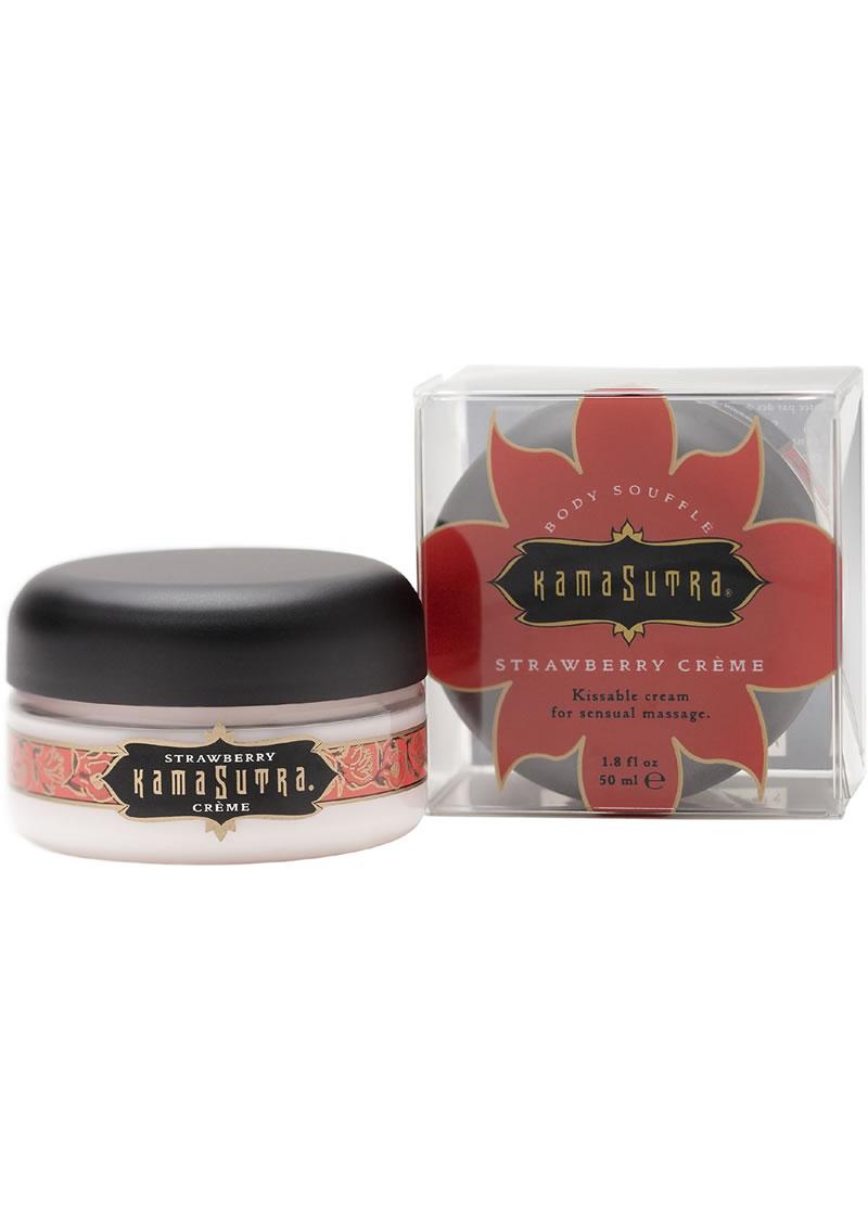 Body Souffle Kissable Cream For Sensual Massage Strawberry Creme 1.8 Ounce