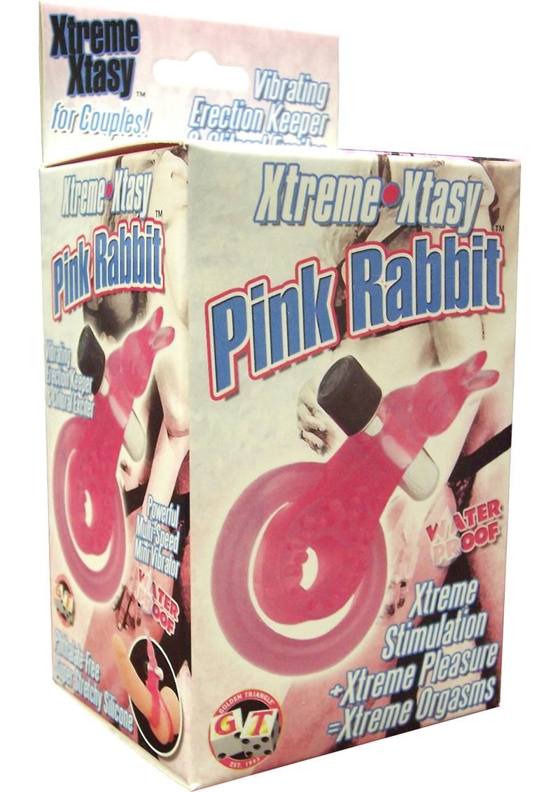 Xtreme Xtasy Pink Rabbit Vibrating Cock Ring Waterproof