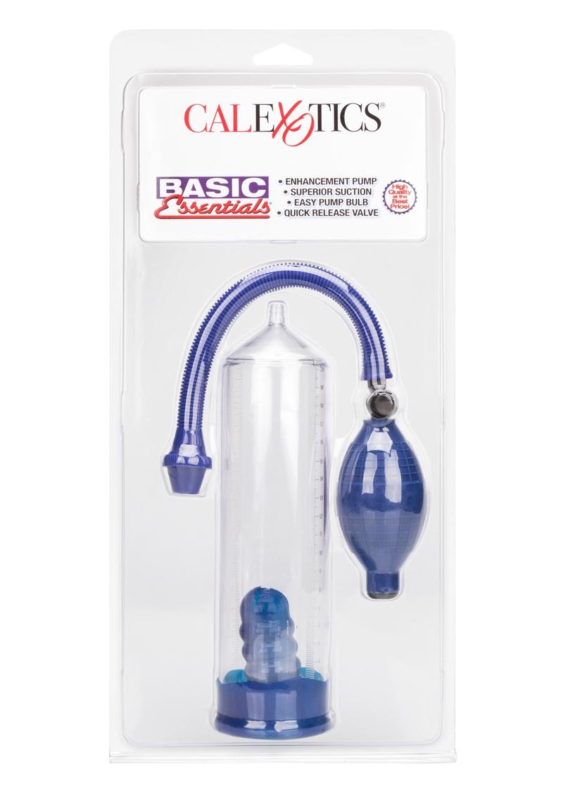 Basic Essenatials Penis Pump 8 Inch Blue