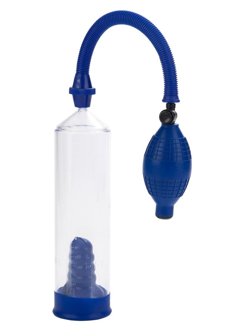 Basic Essenatials Penis Pump 8 Inch Blue
