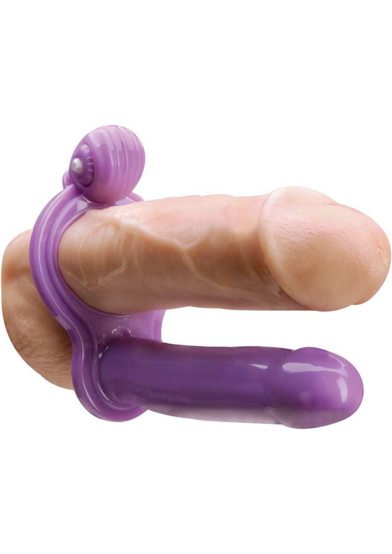 My First Double Penetrator Vibrating Cock Ring And Anal Dildo - Lavender