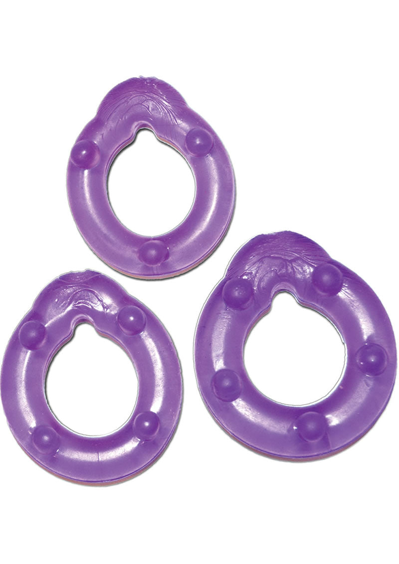 All American Triple Rings Silicone Cockrings Waterproof Purple