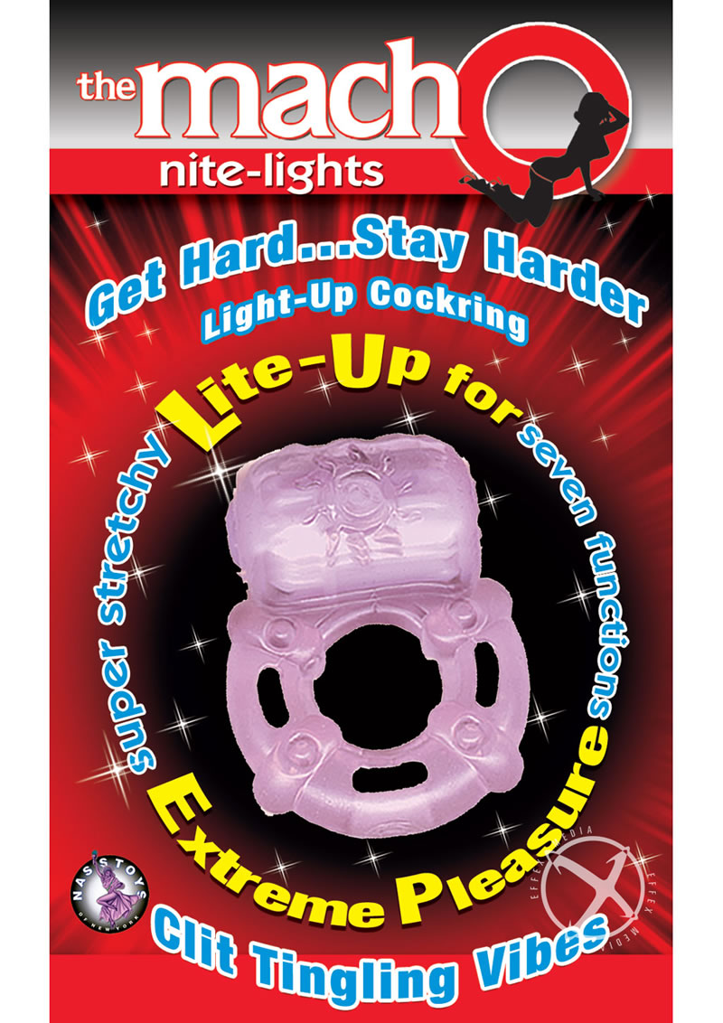 The Macho Nite Lights Vibrating Cock Ring - Purple