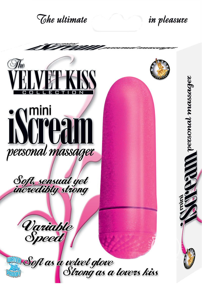 The Velvet Kiss Collection Mini iScream Personal Massager Vibrator - Pink