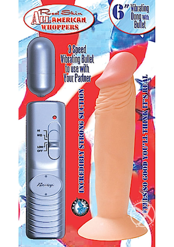 Real Skin All American Whoppers Vibrating Dildo 6in - Vanilla