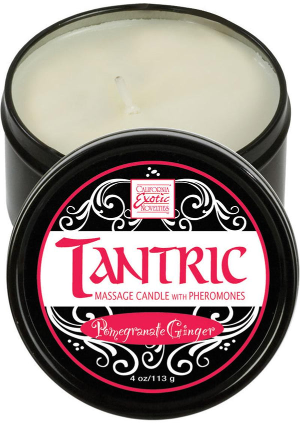 Tantric Massage Candle With Pheromones White Pomegranate Ginger 4Oz.