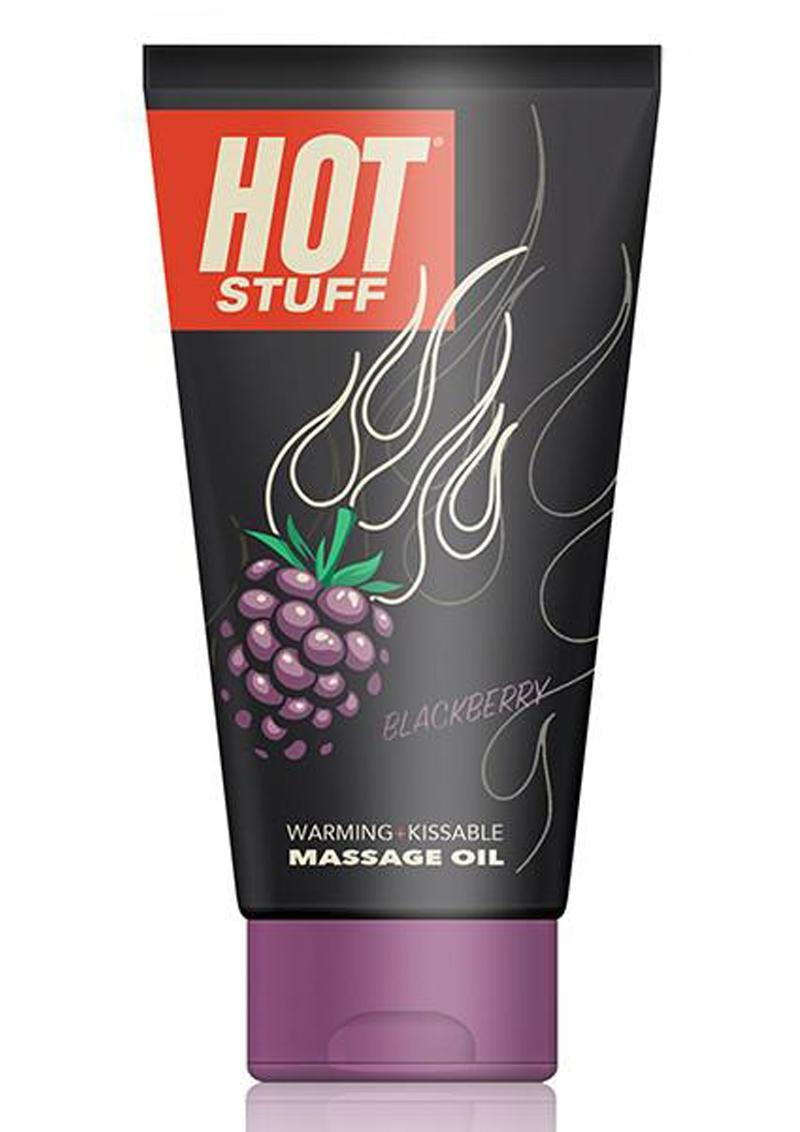 Hot Stuff Warming Kissable Massage Oil Water Based Blackberry 6 Ounce