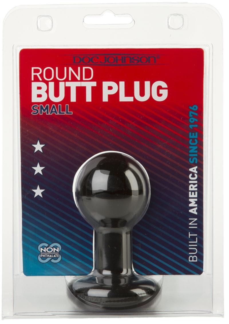 Doc Johnson Round Butt Plug - Small - Black