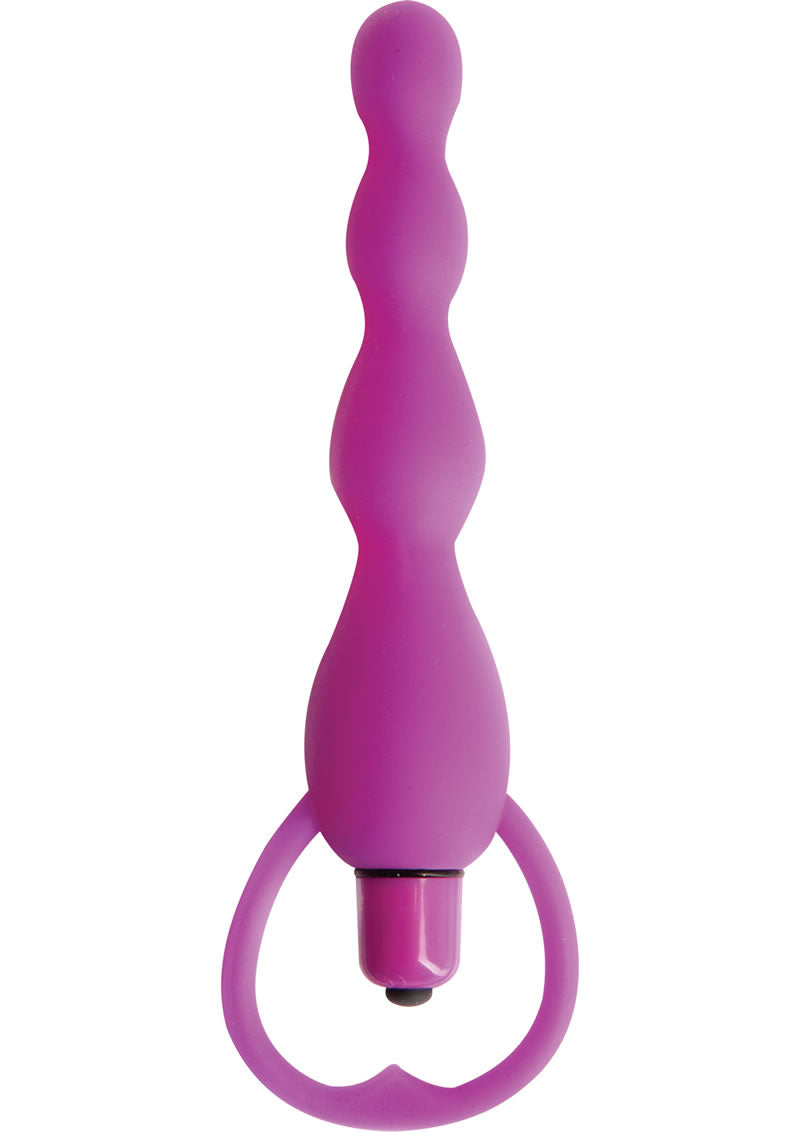 Climax Silicone Vibrating Bum Beads Anal Beads -Purple
