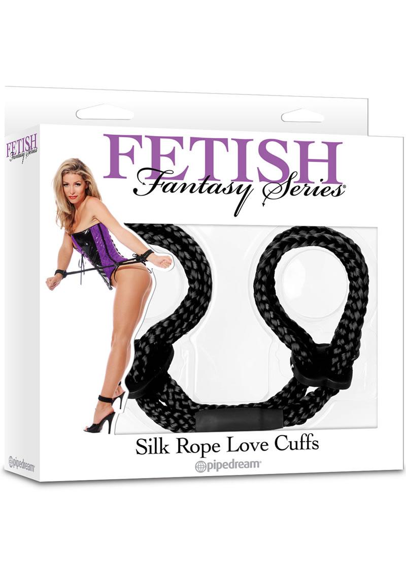 Fetish Fantasy Silk Rope Love Cuffs Black