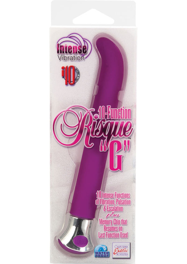 10 Function Risque G Vibrator Waterproof 5.5 Inch Purple