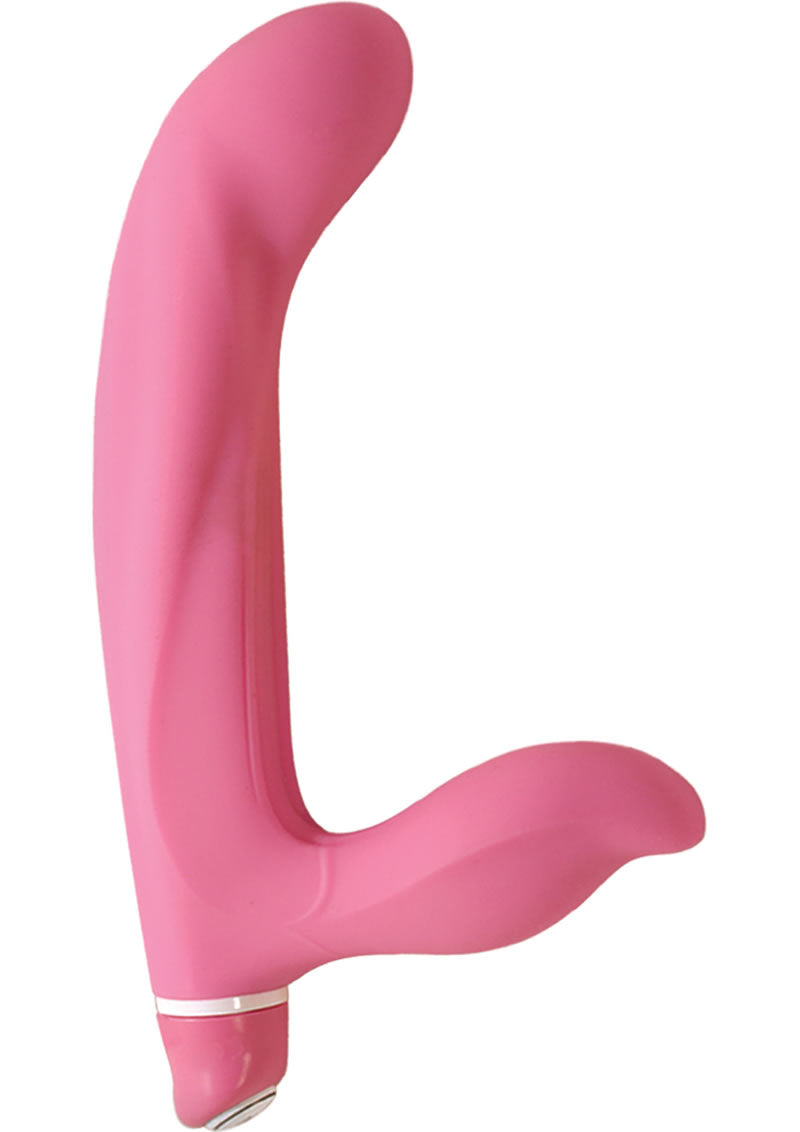 Vibrating Strapless Strap On Silicone Waterproof 8 Inch Pink