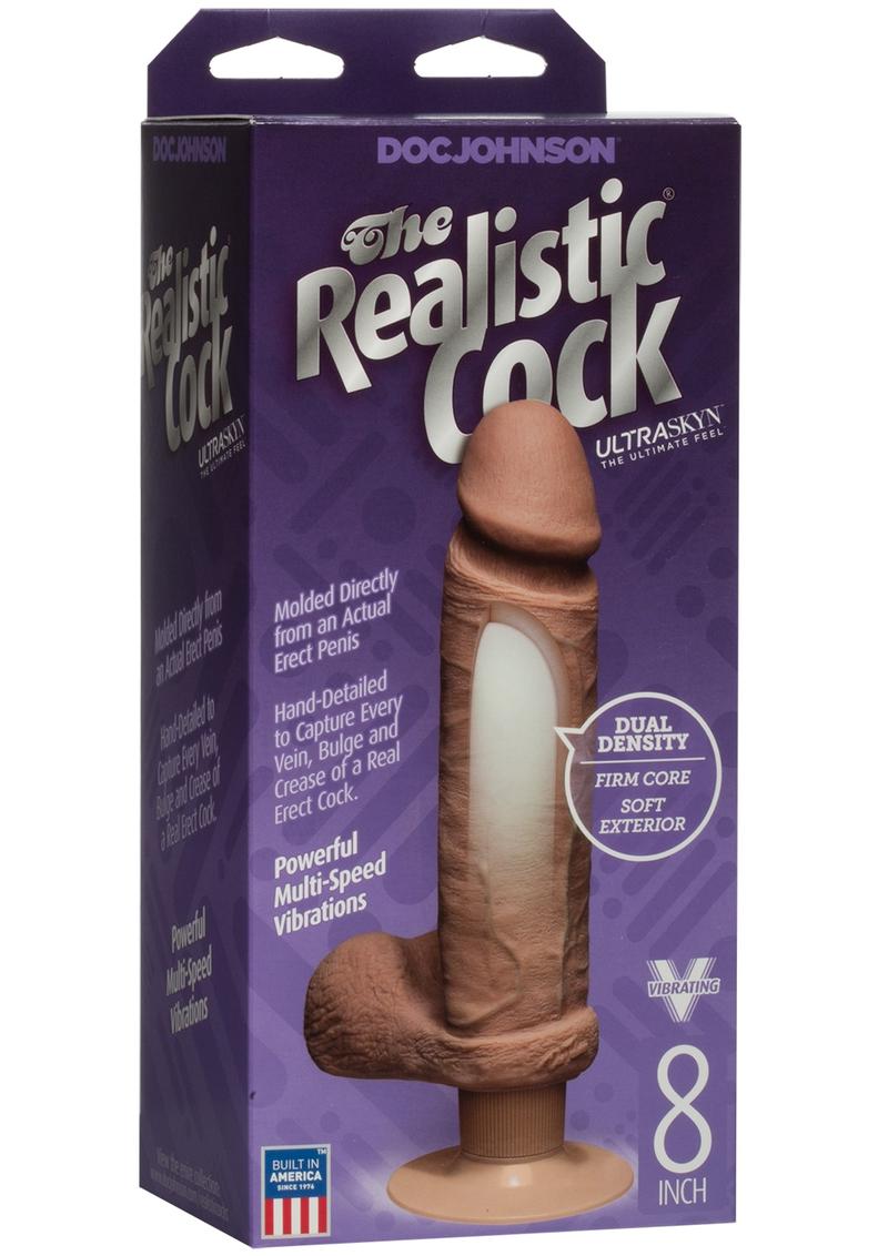 The Realsitic Cock Ultraskyn Vibrating Dildo 8in - Caramel