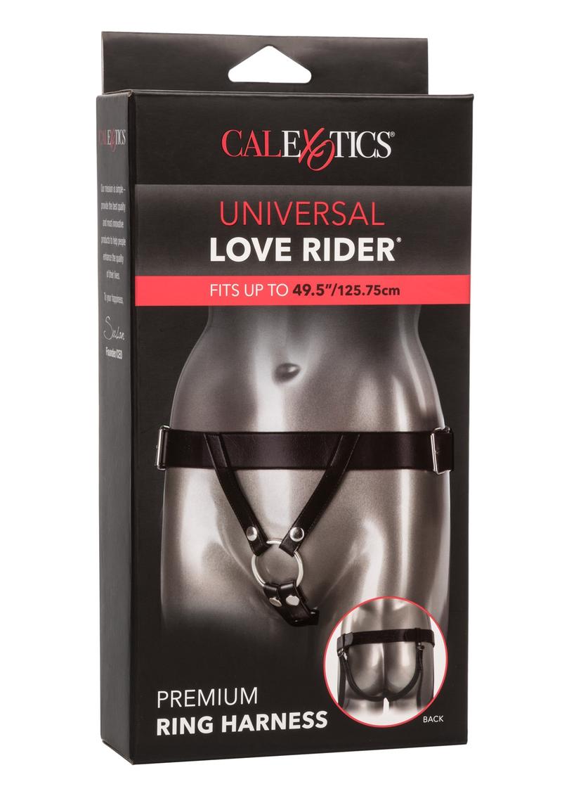 Universal Love Rider Premium Ring Harness Adjustable Strap On System Accessory Pvc Black
