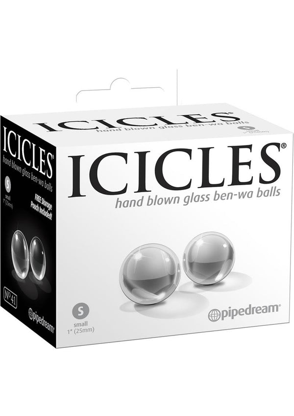 Icicles No 41 Ben-Wa Balls Glass Clear Small 1 Inch Diameter