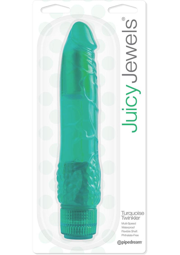Juicy Jewels Turquoise Twinkler Vibrator Waterproof Green