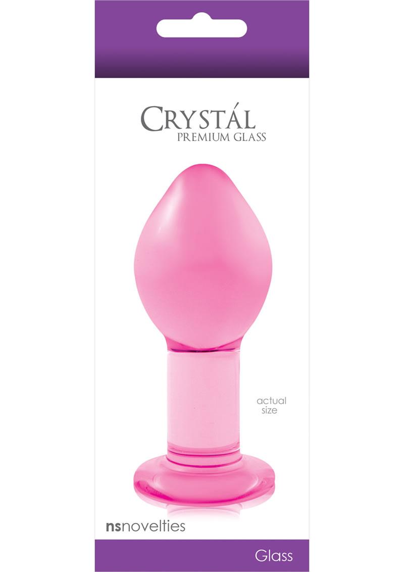 Crystal Premium Glass Anal Plug Large 4in - Pink
