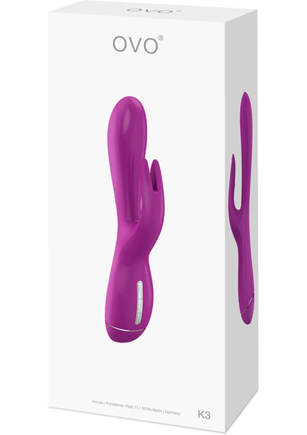 Ovo K3 Silicone Rabbit Waterproof Light Violet And Chrome